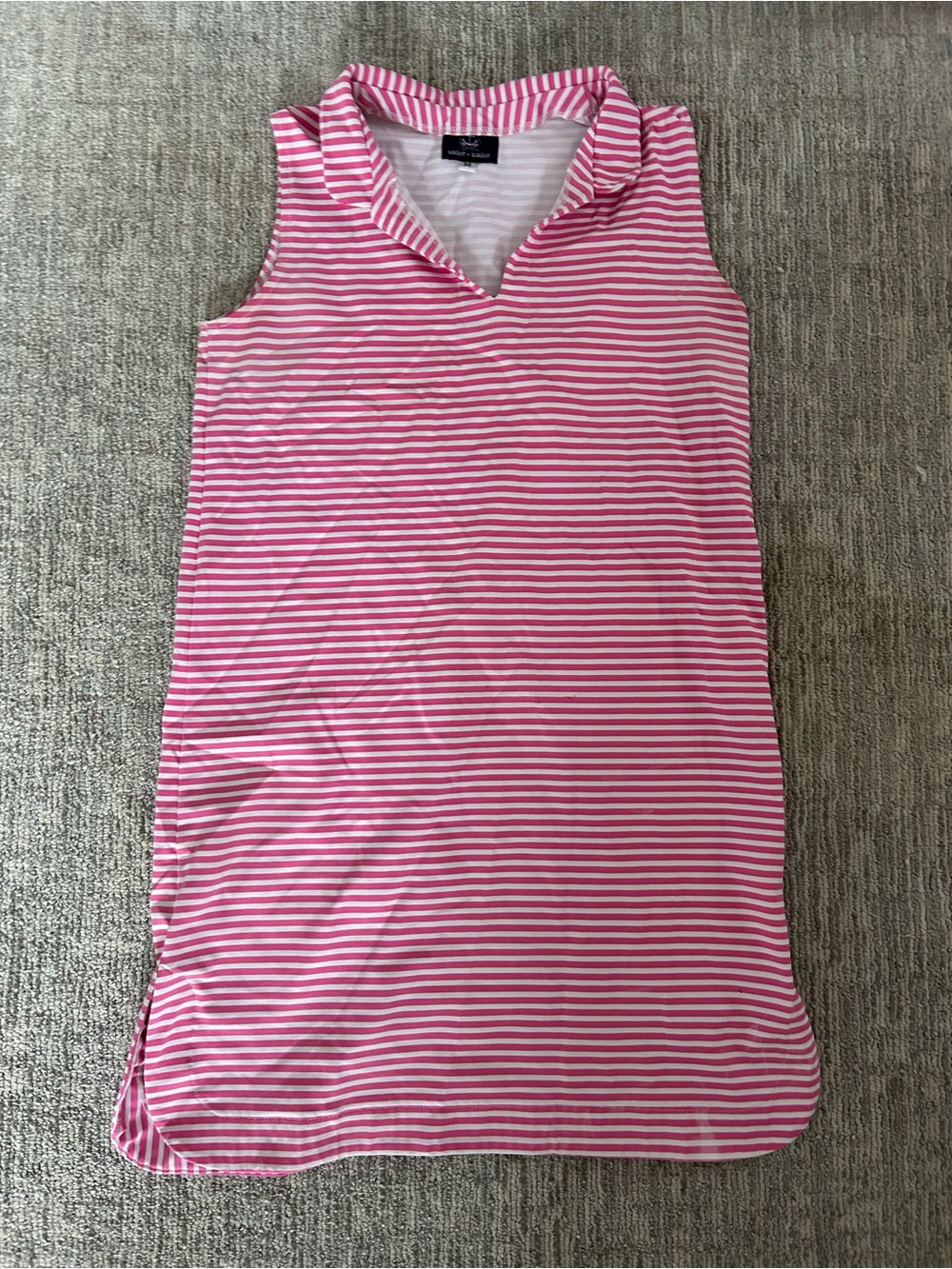 Sailor-Sailor striped Pink and White Sleeveless Mini Dress